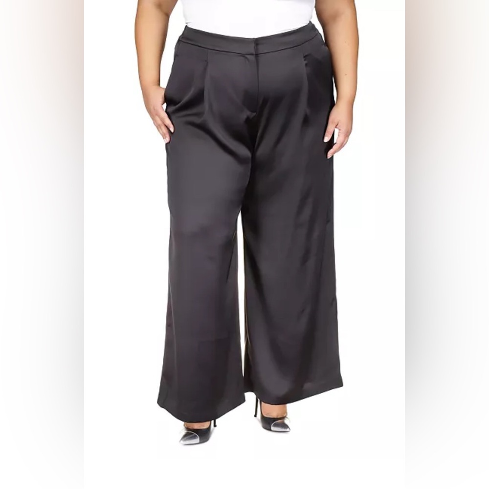 Michael Kors Plus Size Satin Wide-Leg Pants